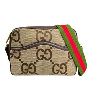 Gucci Jumbo GG Shoulder Bag Leather Beige